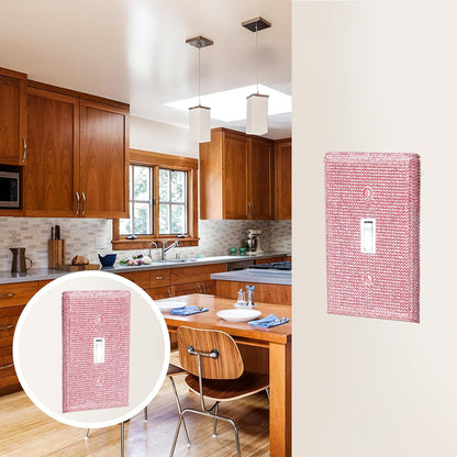 Pink Shiny Rhinestones Wall Plate Cover Bling Light Switch Cover Plate Shiny Pink Rhinestones Wall Plates Outlet Covers Light Switch Decorative Covers