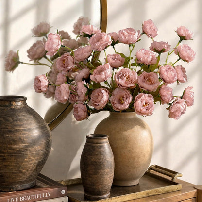 Waipfaru 6 Pcs 31" Peonies Artificial Flowers, Real Look Large Faux Silk Flowers with 36 Blooms for DIY Wedding Centerpieces, Vase Filler, Rustic Home Decor - Pink