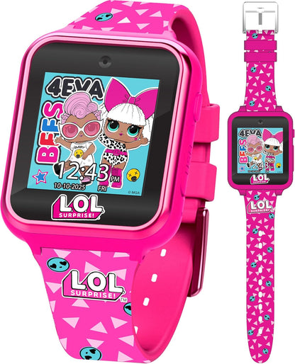 Accutime LOL Surprise Touchscreen Exclusive Pink Smartwatch for Kids – Engaging Educational Games, Step Counter, Camera, Alarm & More – Fun & Interactive Timepiece (LOL4264AZ)