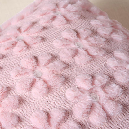 Softalker Spring Decorative Throw Pillow Covers 16 x 16 Inch Set of 2, Farmhouse Summer Floral Daisy Soft Faux Fur Cushion Covers, 3D Pillow Cases for Couch Bedroom Living Sofa Room Home Decor, Pink