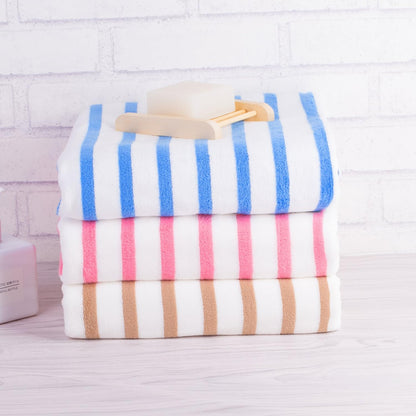 JML Microfiber Beach Towels Set of 6, 27" x 55", Large Bath Towel Cabana Stripe- Absorbent Quick Dry, No Fading, No Linting for Hair Wrap, Sauna, Pool, Sport, Yoga, Camping, Swimming, Pink
