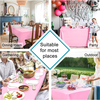 Hiasan Pink Tablecloth for Rectangle Tables - Waterproof and Spillproof Washable Fabric Table Cloth for Dining Room Kitchen Party, 52 x 70 Inch