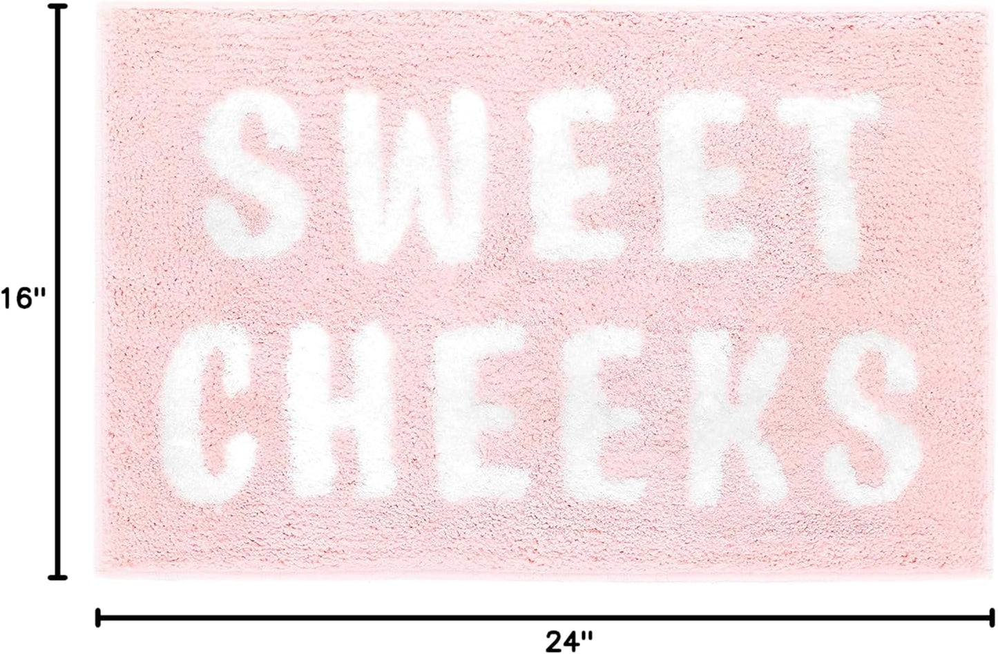 Ohocut Sweet Cheeks Bath Mat for Tub, Cute Pink Bath Mats Non Slip, Blush Pink Bathroom Decor, Anti Slip Microfiber Bath Rugs, Funny Bath Rugs, 24"x16"
