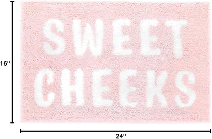 Ohocut Sweet Cheeks Bath Mat for Tub, Cute Pink Bath Mats Non Slip, Blush Pink Bathroom Decor, Anti Slip Microfiber Bath Rugs, Funny Bath Rugs, 24"x16"
