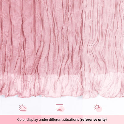 6 Pack Light Pink Cheesecloth Table Runner 17x108 Inch Semi Sheer Boho Gauze Cheese Cloth Fabric Table Runners, for Wedding Party Baby Shower Birthday Home Decor Garden Farmhouse