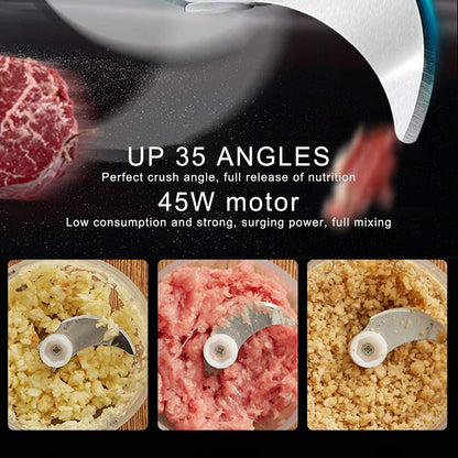 250ml Pink Electric Food Chopper, Mini Kitchen Shredder with Meat Grinder, Ideal Baby's Meal Supplement Processor for Onion, Ginger, Garlic, and Chili