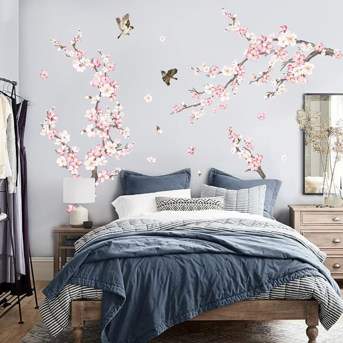 Cherry Blossom Wall Decals Pink and White Flower Wall Stickers
