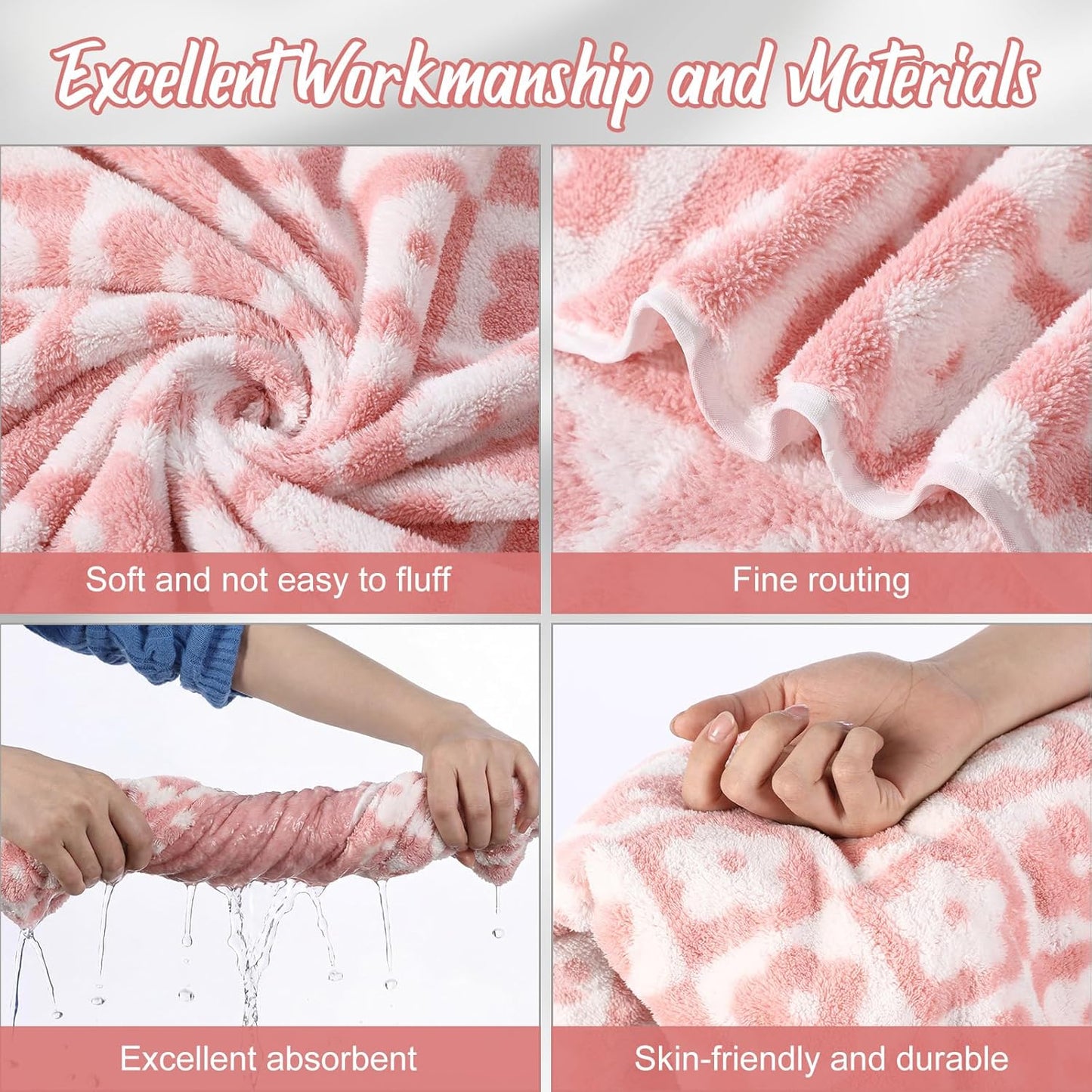 SmoothNovelty 12 Pack Microfiber Bath Towels Bulk 27'' x 60'' Oversized Size Bath Towel Highly Absorbent Extra Large Soft Drying for Beach Shower Summer Salon Sport Gym Party (Flowers,Pink)
