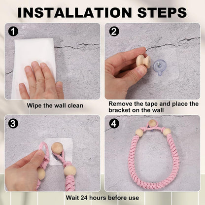 uxcell Toilet Paper Holder, Toilet Tissue Holder Wall Mounted Towel Rings for Home Bathroom Decoration Pink