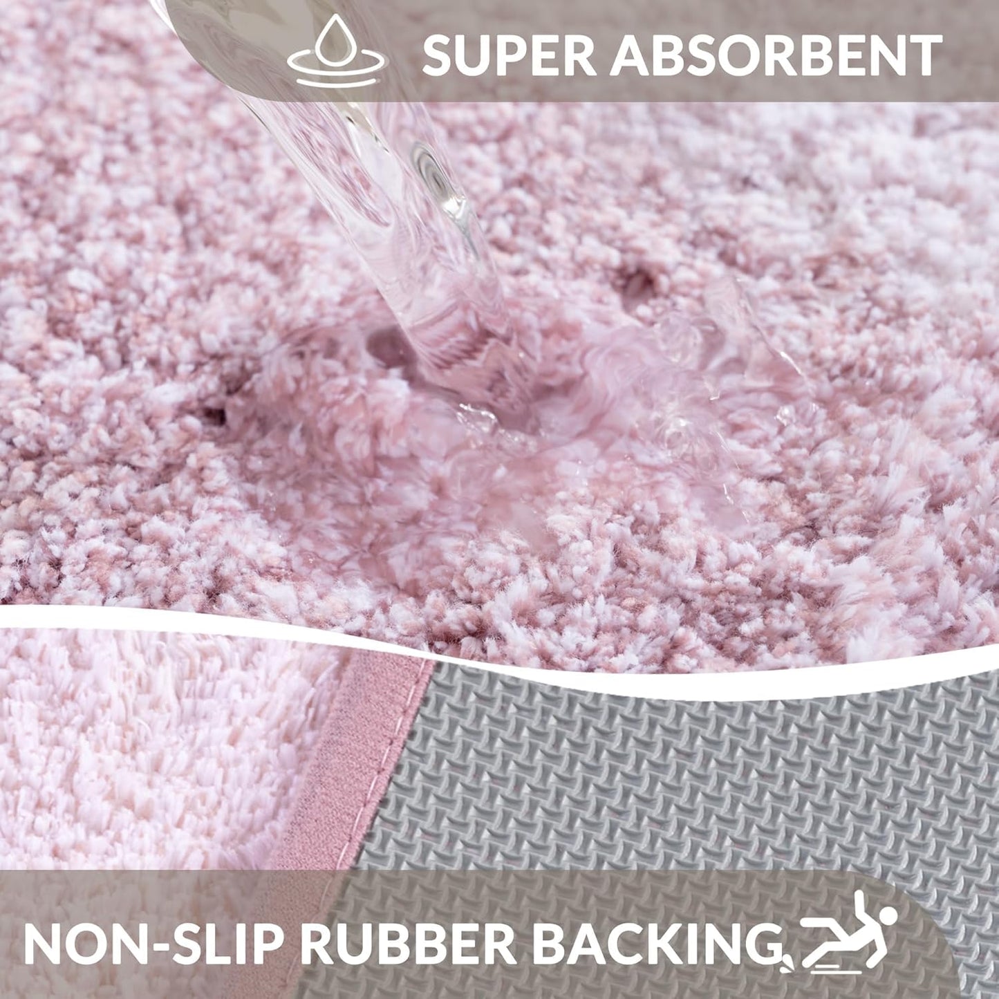 Exclusivo Mezcla Bathroom Rugs Mat 20x30, Extra Soft Non Slip Absorbent Microfiber Bath Rugs, Machine Washable Quick Dry Bath Mats for Bathroom Floor, Shower, Home Decor, Gradient Pink