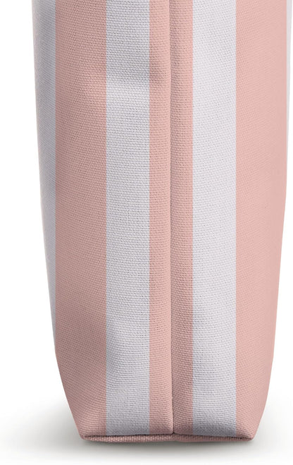 Cute Pastel Peach Pink Striped Pattern Minimalist Tote Bag