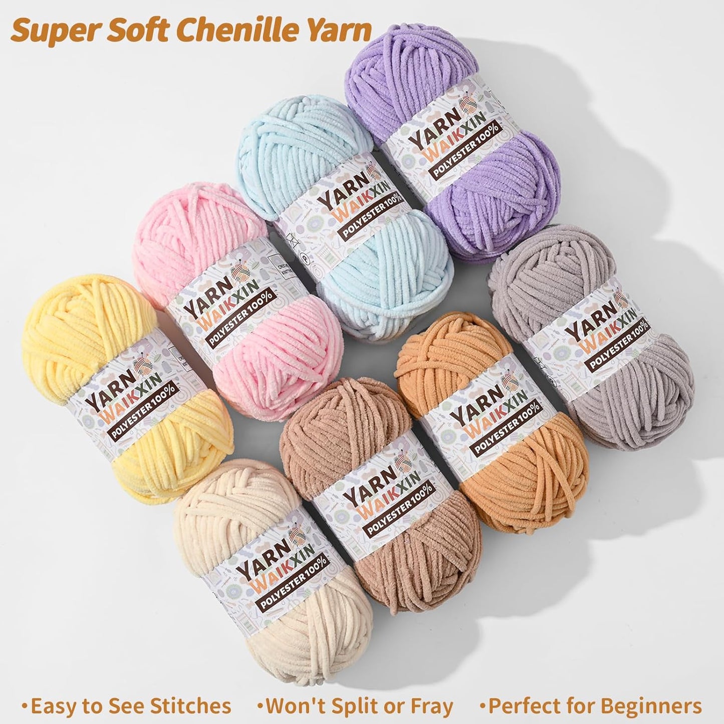 3 Pack Soft Chenille Yarn for Crocheting, Fluffy Chunky Crochet Yarn for Baby Blanket, (5.29oz/196.8yds) Fuzzy Velvet Yarn for Amigurumi&DIY Puzzle、Crafts、Scarf(3 Deep Pink)