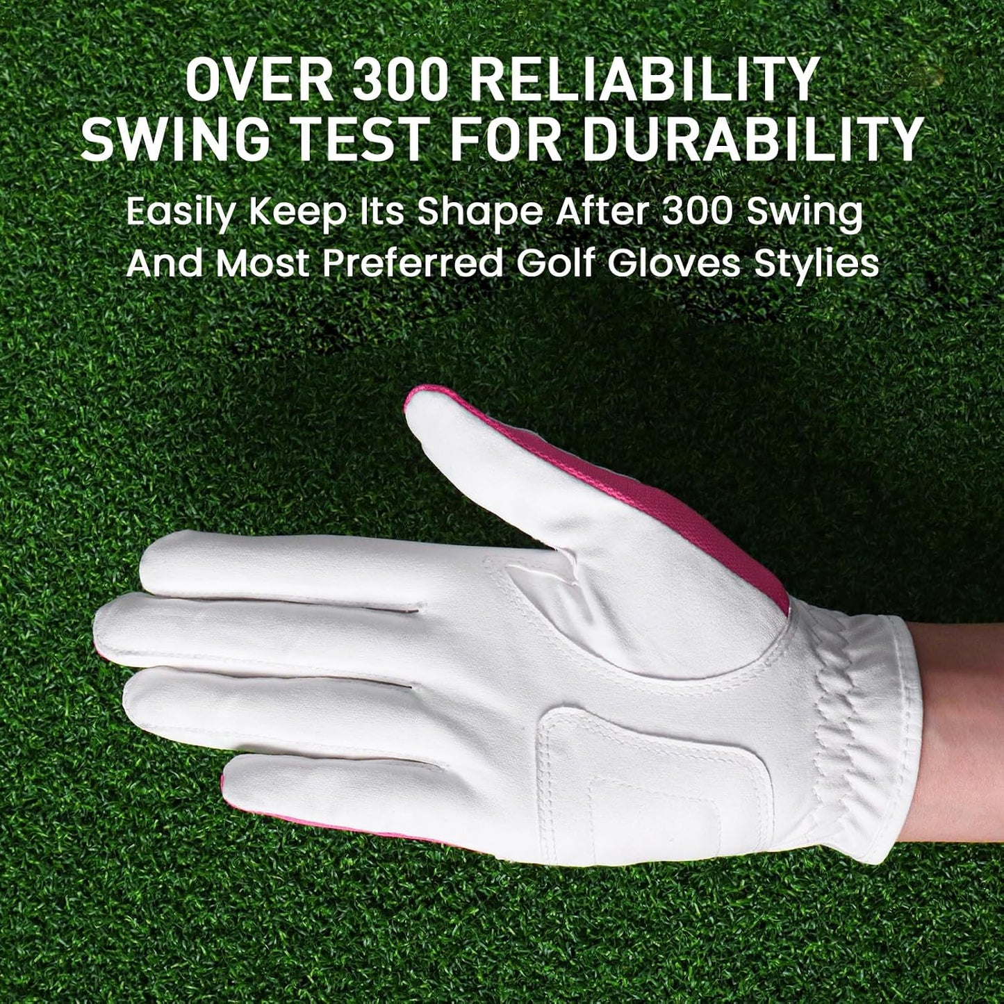 Golf Gloves Womens Ladies Left Hand for Right Handed Golfer 1 Pack, Golf Glove Microfiber Flexible Wet Hot Cool Rain Grip Weathersof,Small Medium Large