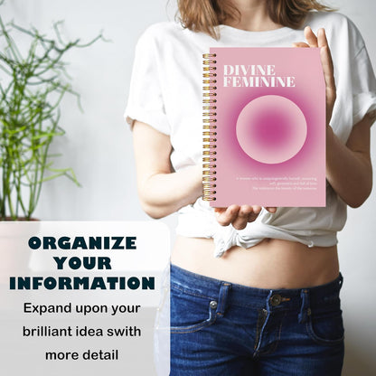 BearCake Pastel Pink Gradient Aura Notebook Journal, Divine Feminine Spiritual Notebooks, Aesthetic Notebooks, Pink Aesthetic Office Supplies, Hardcover Spiral Notebook 5.5x8.3