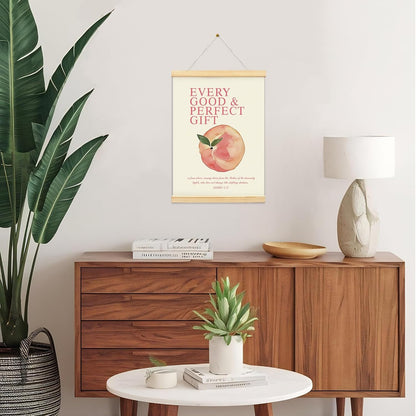 GPMZTJQF Pink Peach Fruits Wall Art Decor Posters, Cute Pink Peach Christian Room Bathroom Bedroom Dorm Wall Art Decor Aesthetic for College Teen Girls Coquette Gifts, Inspirational Bible Verses Wall Decor, Canvas Hanging Poster Framed 12x16 Inch