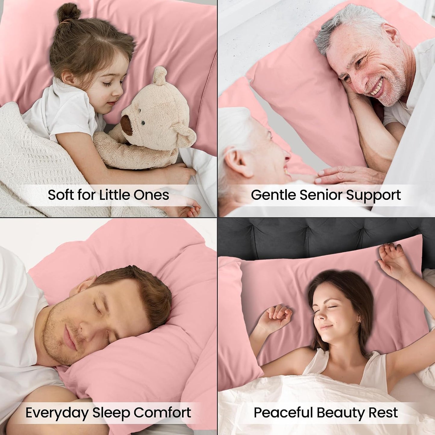 Utopia Bedding Pillow Cases Standard Size 2-Pack – Soft Brushed Microfiber – Envelope Closure – Perfect for Hospitals, Hotels, Guest Rooms – Oeko-TEX Certified, 20x26 Inches (Pink)