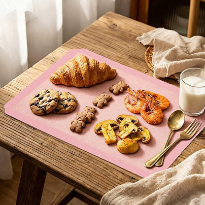 3 Pack Perforated Silicone Baking Mat, Non Stick Pink Baking Mats 2 Half Sheets 16.5"x11.6" & 1 Quarter Sheet, Food Reusable Safe Oven Liners Mats for Making Cookies, Macaroons, Bread