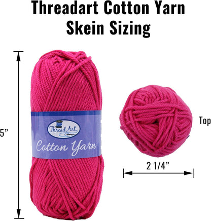 ThreadArt Cotton Crochet Yarn, Worsted Medium #4, 85yd, Peach 3508 | Pure cotton crochet yarn for dishcloths, bags, amigurumi and home decor. Soft feel with clean stitch definition.