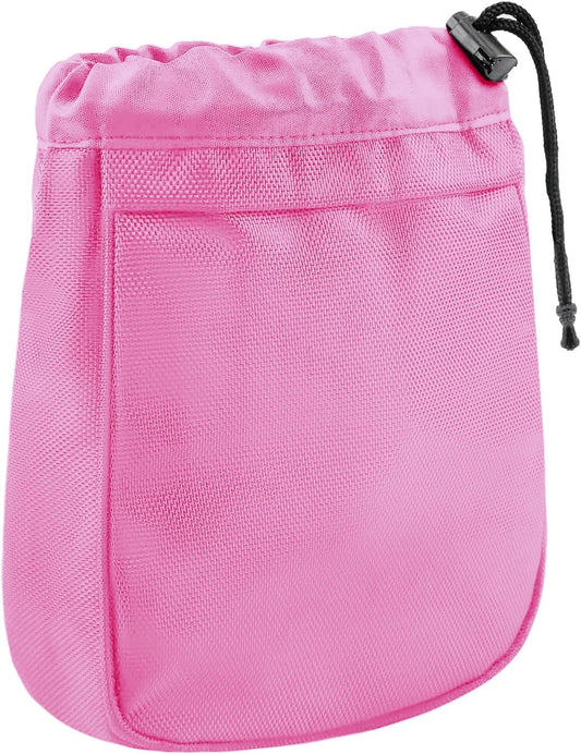 Golf Valuables Pouch,Golf Tee Pouch with Drawstrings,Nylon Golf Accessory Bag for Men & Women (Pink)