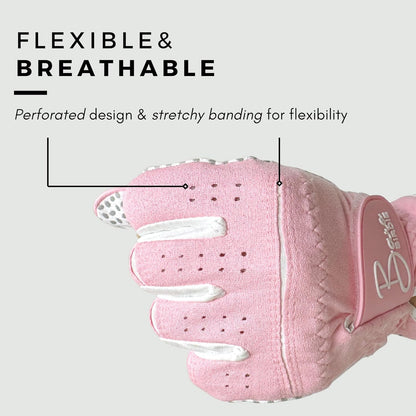 Left Hand Golf Gloves Women 2 Pack Girl Ladies Sports Silicon Non-Slip Extra Grip All Weather Season Tennis