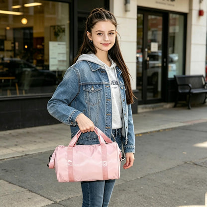 Ballet Dance Bag Mini Gym Bag Lightweight Small Duffle Bag 10L Cute Crossbody Bag for Yoga Swimming Sport (Pink)
