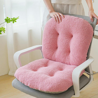 Pink Chair Cushion Non-Slip Desk Chair Cushions with Back Support Soft Plush Office Seat Pad with Ties Rocking Chairs Cushion for Office Car Home Dining Room Kitchen