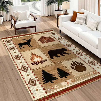 Area Rug 5x7 Boho Modern Minimalist Geometric Abstract Rug Pink Mid Century Modern Rug for Living Room Machine Washable Non-Slip Printed Low Pile Indoor Carpet for Bedroom Dining Room Office Pink