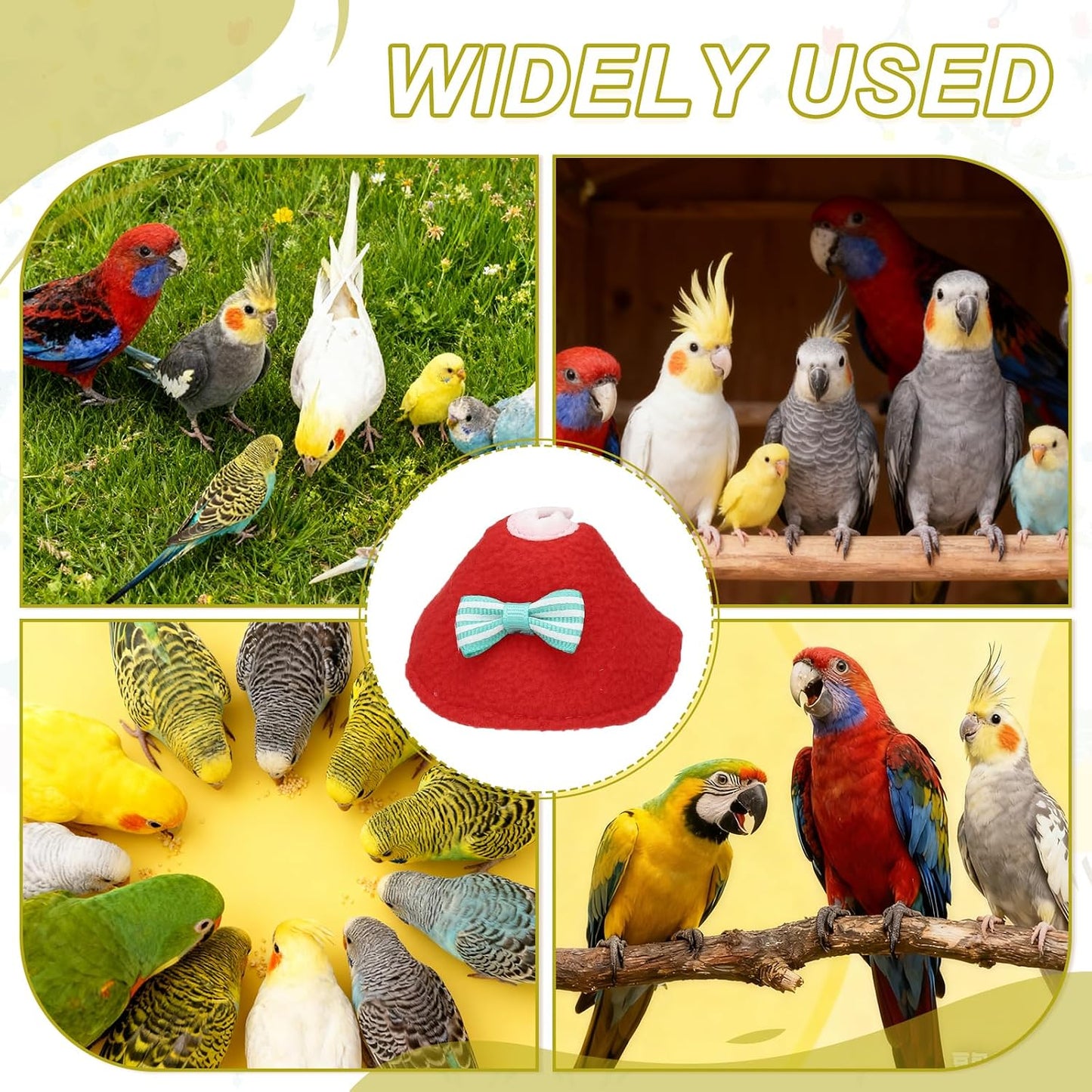 Bird Collars, Bird Cone Collar Protective Recovery Cones, Soft Adjustable Anti-Bite Feather Neck Protector (Pink, S, 3 Pcs), Intended for Budgie/Cockatiel/Lovebirds