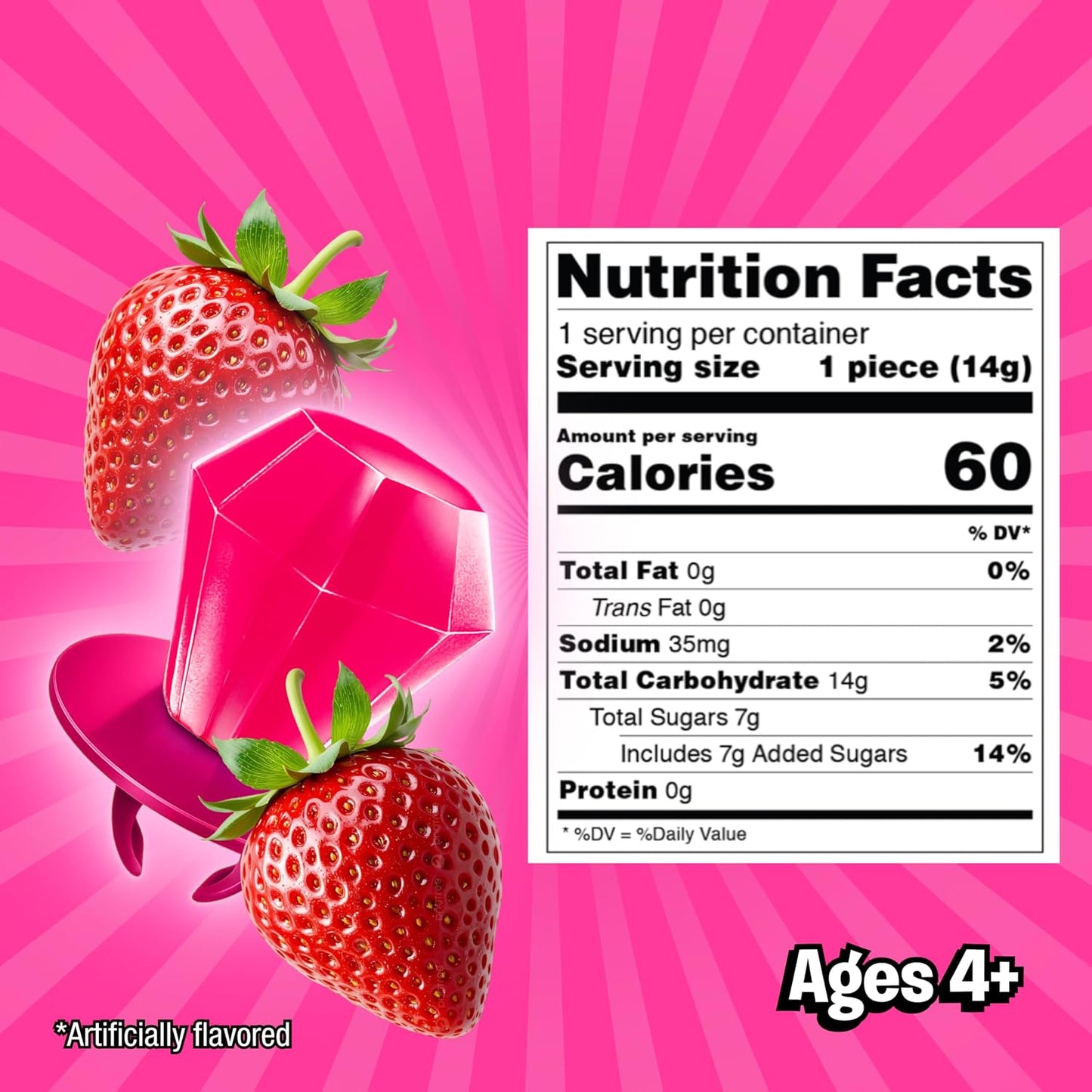 Ring Pop Individually Wrapped Pink Candy, Strawberry 30 Count Lollipop Bulk Pack – Lollipop Suckers for Kids, Fun Candy Bulk for Gender Reveal, Bachelorette Party Favors, Kids Party Favors