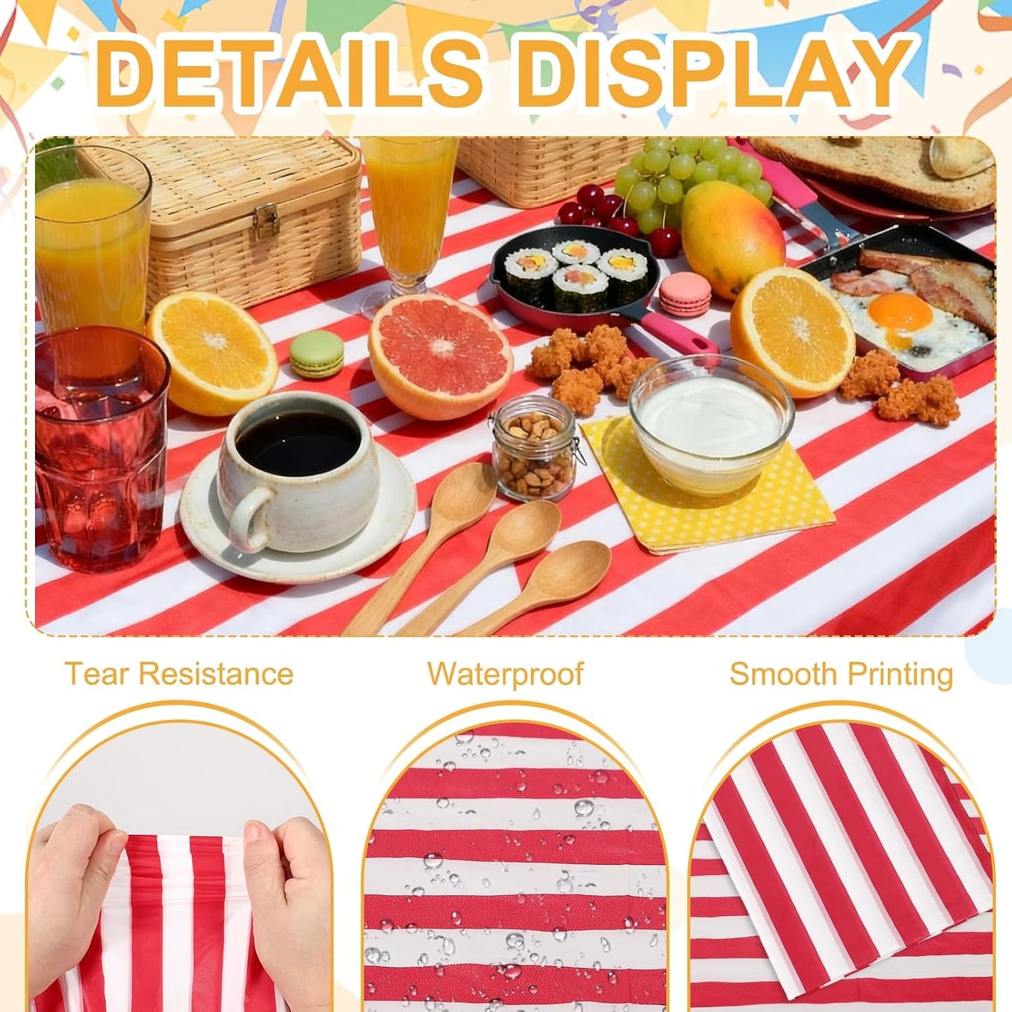 uxcell 5Packs Pink and White Striped Table Cloths 54 x 108 Inches Rectangle Plastic Tablecloth Waterproof Table Cover for Dining Birthday Party Kitchens Picnic