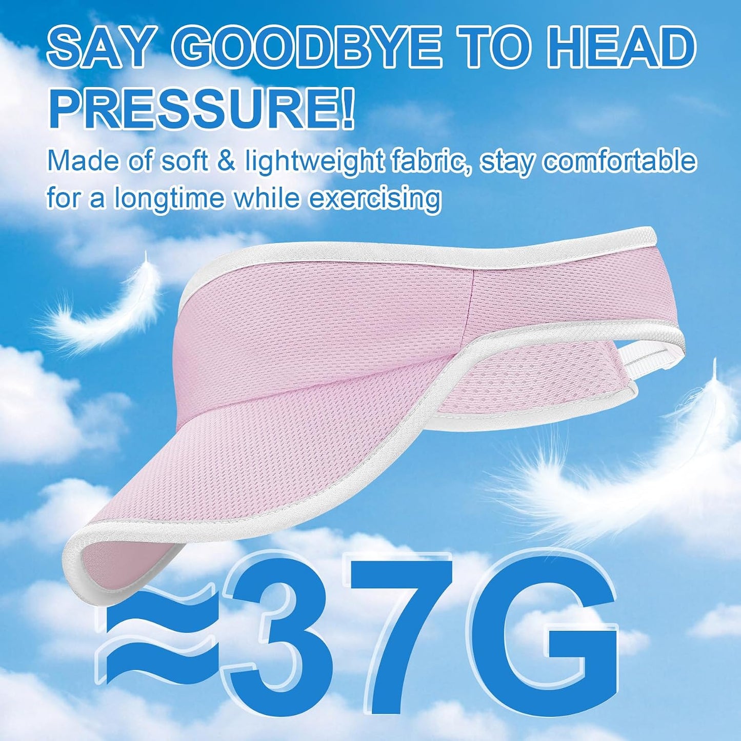 Sports Sun Visor for Women Men Lightweight Packable Soft Quick-Dry Visor Hat for Running, Tennis, Golf