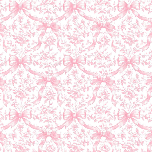 FYSUIMU Pink Bow Floral Peel and Stick Wallpaper Roll Coquette Bowknot Flower Contact Paper Self-Adhesive Wall Decoration for Home Bedroom Bathroom, 17 in x 18 Ft