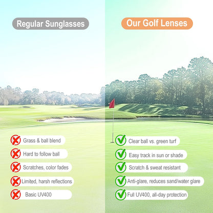 maivnz HD Lightweight Golf Sunglasses for Men Women, Golf Ball Finder Glasses, UV400 Eyewear & Golf Gifts for Golfers