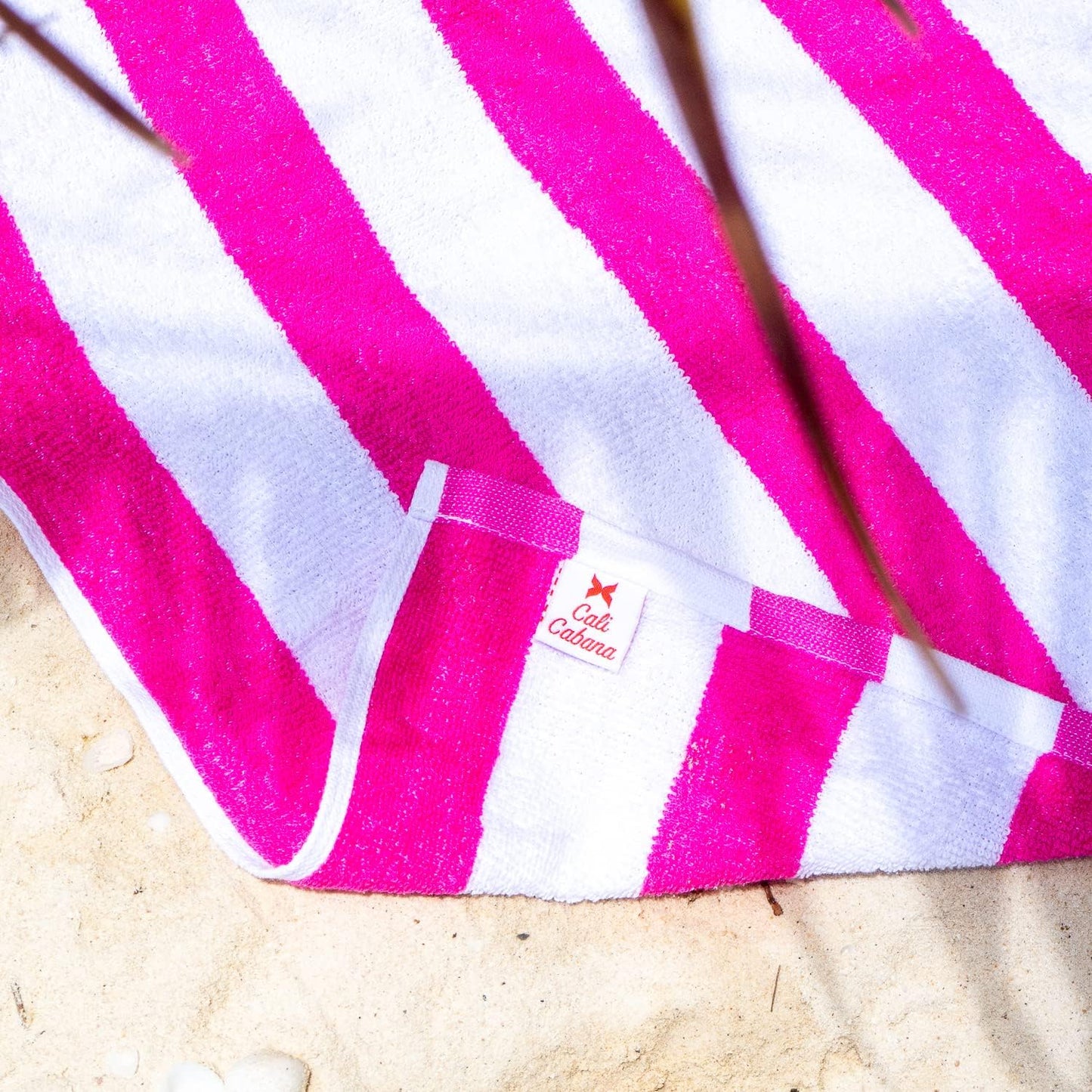 Arkwright Cali Cabana Stripe Beach Towel - Pack of 4, Soft Quick Dry 100% Cotton Terry Towels Set for Pool, Swim, and Hot Tub, 30 x 60 in, Pink