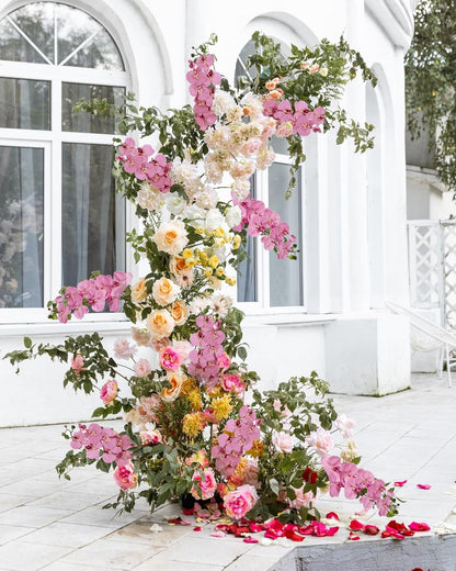IPOPU 40.16" Pink Orchid Artificial Flowers 5PCS Fake Silk Orchids Faux Orchid Stems Phalaenopsis Branches for Tall Vase for Bridal Shower Home Party Wedding Decoration (Pink)