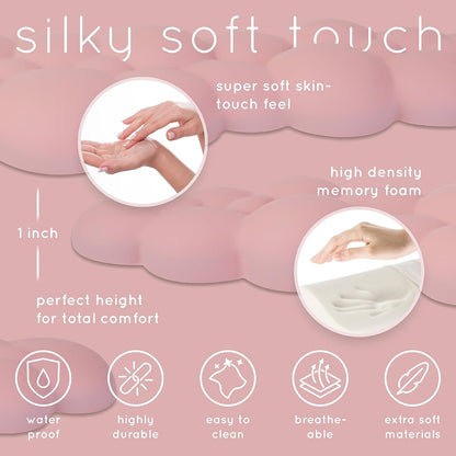Pink Cloud Keyboard Wrist Rest – Create-ables Qloud Pink Wrist Rest for Computer Keyboard and Mouse, Ergonomic Memory Foam Wrist Pad with Non-Slip Base, Includes Cloud Mouse Pad