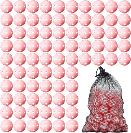 MiniInflat 80 Pack Practice Golf Balls Limited Flight 42 mm Golf Training Airflow Hollow Plastic Ball for Women Men Indoor Outdoor Driving Range Swing Practice Home