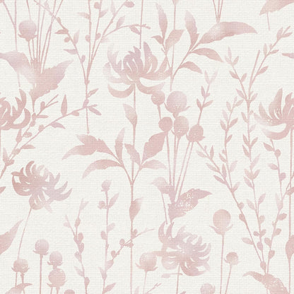 HeloHo Peel and Stick Wallpaper Pink Floral Leaf Wallpaper 16.1" X 118" Self Adhesive Removable Wallpaper Waterproof Contact Paper for Living Room Bedroom Bathroom Decor Vinyl Rolls