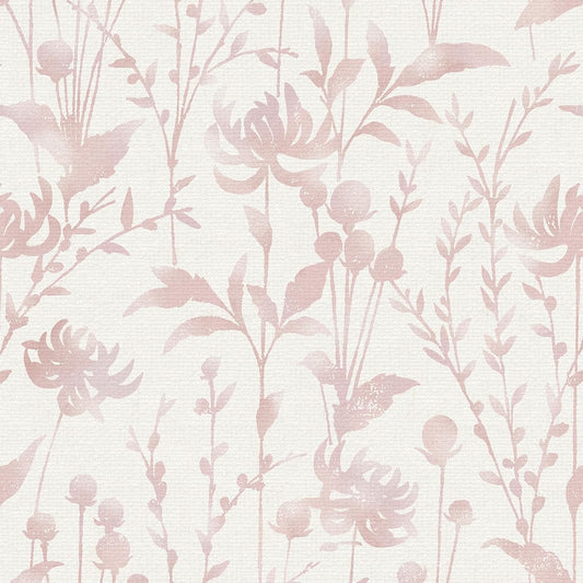 HeloHo Peel and Stick Wallpaper Pink Floral Leaf Wallpaper 16.1" X 118" Self Adhesive Removable Wallpaper Waterproof Contact Paper for Living Room Bedroom Bathroom Decor Vinyl Rolls