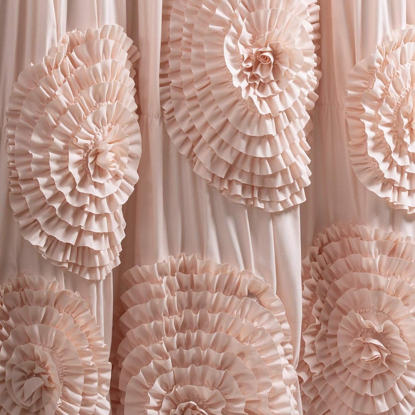 Lush Decor Serena Shower Curtain, 72" W x 72" L, Blush -Ruffled Bathroom Curtain - Pink Fabric Shower Curtains - Coquette Decor