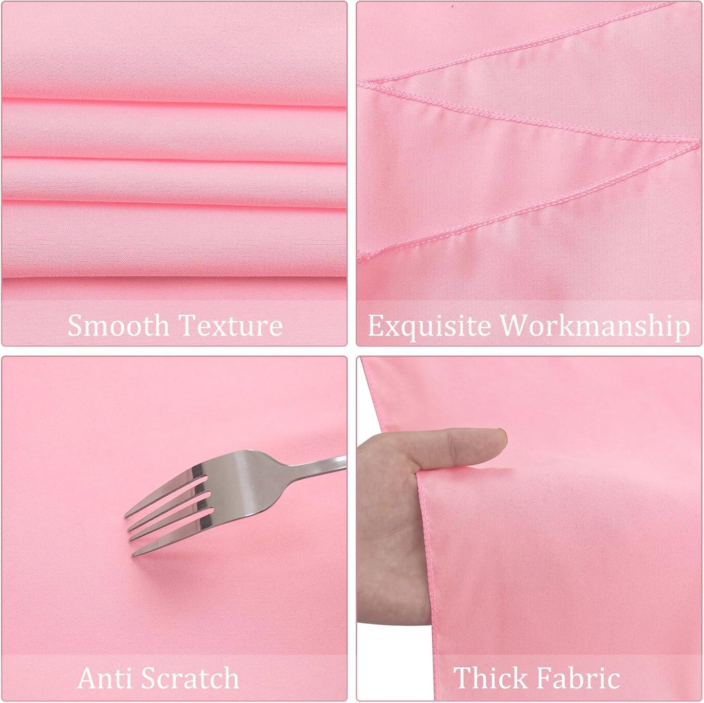 Fivenl 8 Pack Premium Round Tablecloth 90 Inch Pink Round Table Covers Bulk Washable Polyester Fabric Round Table Clothes for Wedding Party Reception Banquet Buffet Restaurant (Pink, 90 Inch)