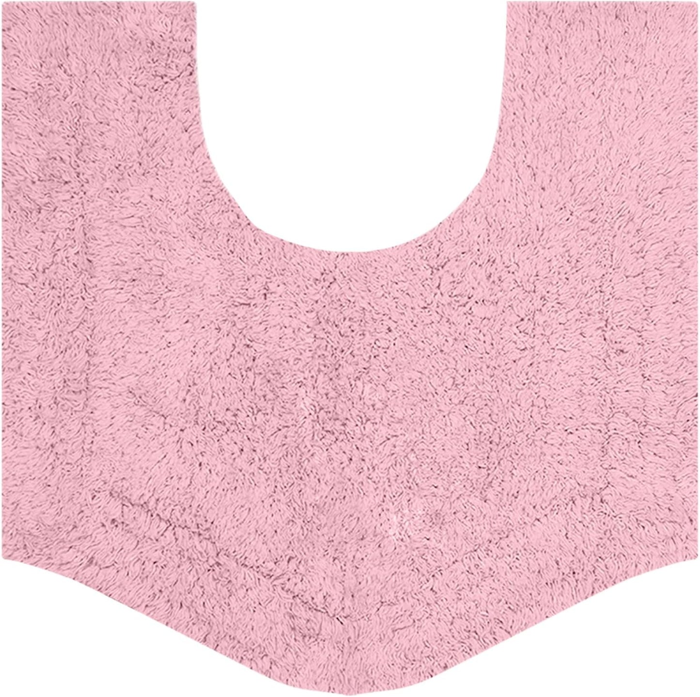 Home Weavers Waterford Collection 100% Cotton Tufted Bath Rug, Extra Soft and Absorbent Bath Rugs, Non-Slip Plush Bath Carpet, Machine Wash, Bath Mat for Bathroom, 20"x20" Contour, Pink