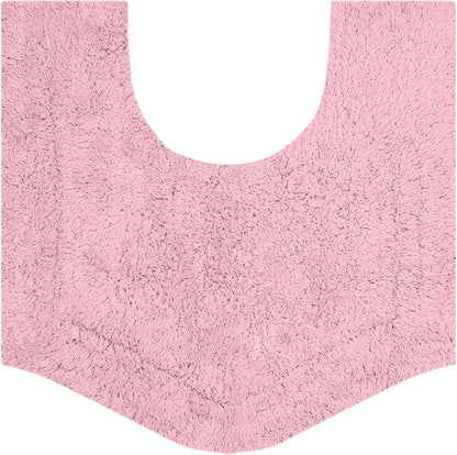 Home Weavers Waterford Collection 100% Cotton Tufted Bath Rug, Extra Soft and Absorbent Bath Rugs, Non-Slip Plush Bath Carpet, Machine Wash, Bath Mat for Bathroom, 20"x20" Contour, Pink