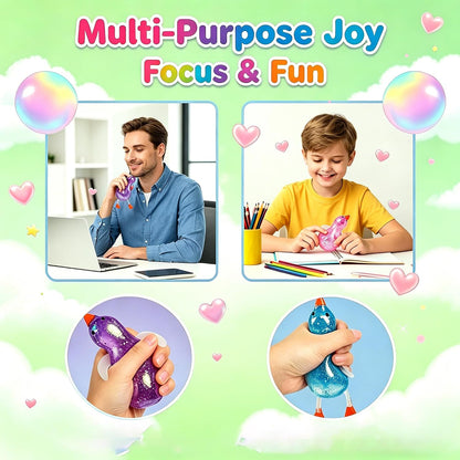 Cute Duck Squishy Sugar Stress Ball,Soft Duck Stress Relief Sugar Ball Toys and Moldable Slow Rise Relaxing Sensory Fidget Stress (Pink)