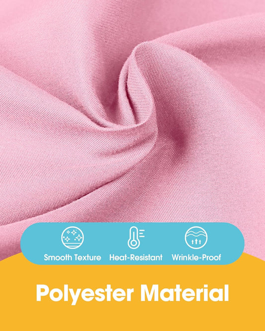 Niuara Pink Fabric Rectangle Table Cloth - 6 Pack, 60" × 84" Washable Tablecloth for 5FT Tables, Wrinkle-Resistant & Heat-Proof Table Cover for Weddings, Dinners & Parties