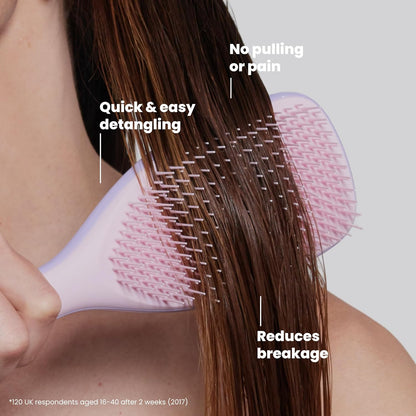 Tangle Teezer Ultimate Detangler Hairbrush for Wet & Dry Hair, Eliminates Knots & Reduces Breakage for Long, Thick, & Curly Hair Types, Large, Pink & Purple