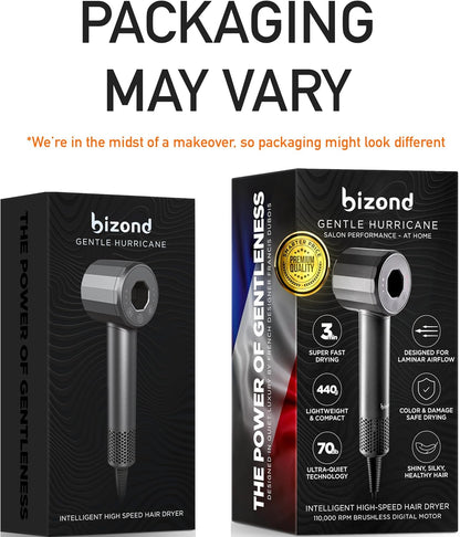 BIZOND Ionic Hair Dryer for Women and Men, Professional Premium Quality High-Speed Motor 110,000 RPM, 1600W Power, 200M Negative Ions, 9ft Long Cord, Lightweight Blow Dryer, Fast & Ultra Quiet (Pink)