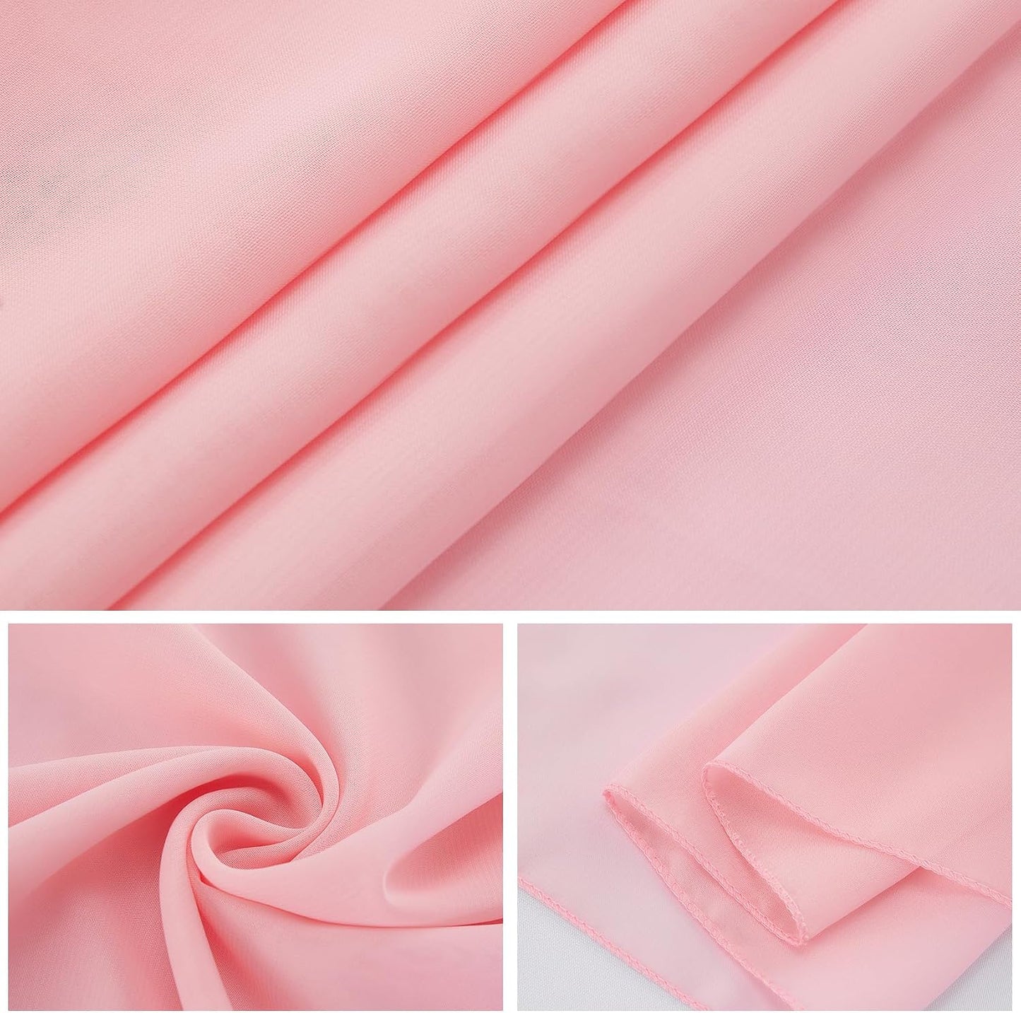 12 Pack Chiffon Table Runner 14x108 Inch Long 9ft Sheer Table Runners for Party Romantic Wedding Bridal Shower Fall Decorations-Light Pink