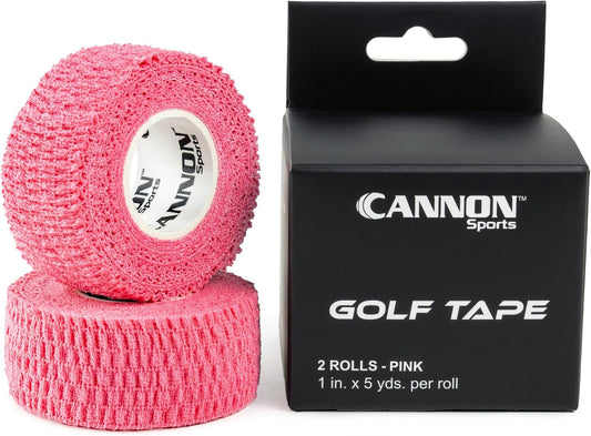 Cannon Sports 2 Pack Golfers Tape for Fingers and Hands | 1” x 5 Yards All Weather Blister Protection Non-Sticky Tape (Pink, 2 Pack)