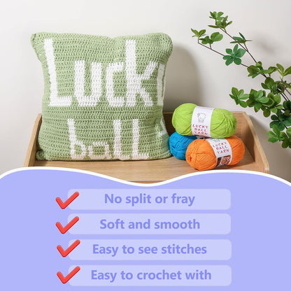 LUCKY BALL Milk Cotton Yarn, 100g / 240 yd 60% Cotton 40% Acrylic #2 Fine Sport Yarn, Soft Crochet & Knitting Yarn for Amigurumi Dolls, Baby Items, Flowers, Hats, Sweaters, Blankets (Pink)